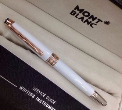 Perfect Replica Montblanc Meisterstuck Fineliner Pen - White And Rose Gold Clip  